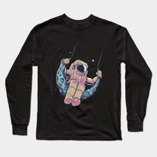 Astronaut in moon swing Long Sleeve T-Shirt